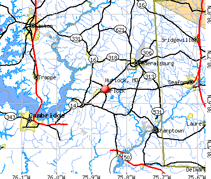 Hurlock, MD map