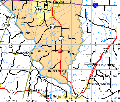 Ashland, MO map