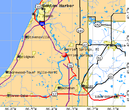 Berrien Springs, MI map