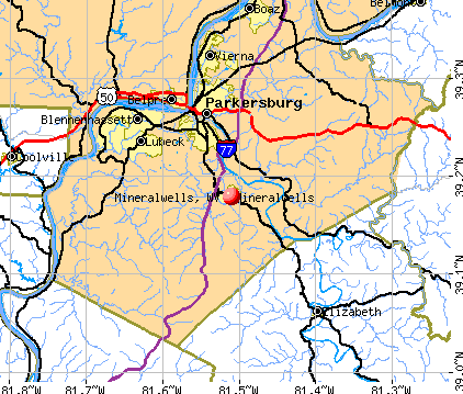 Mineralwells, WV map