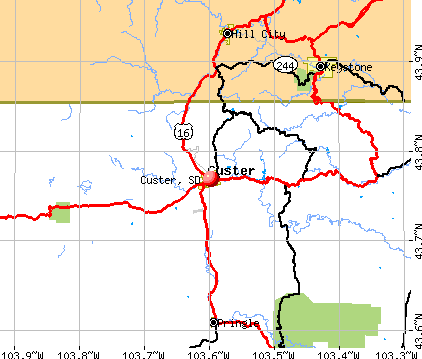 Custer, SD map
