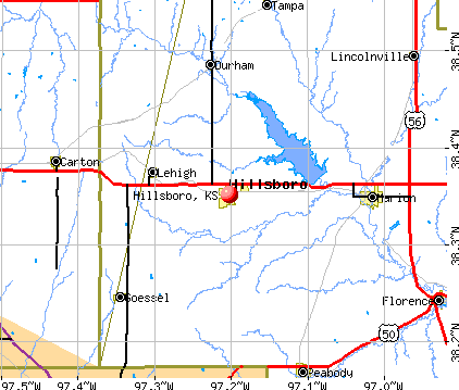 Hillsboro, KS map