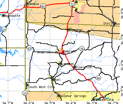 Anderson, MO map