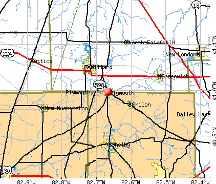 Plymouth, OH map