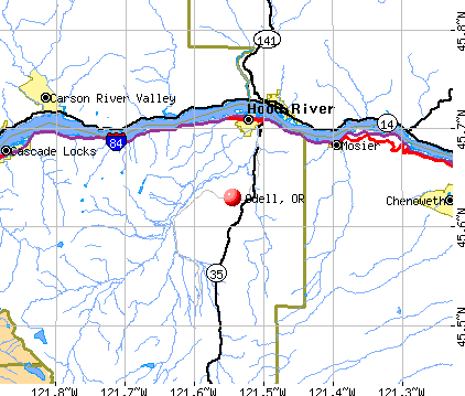Odell, OR map