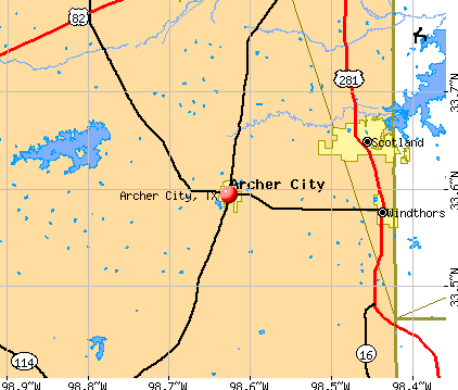 Archer City, TX map