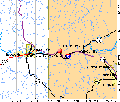 Rogue River, OR map