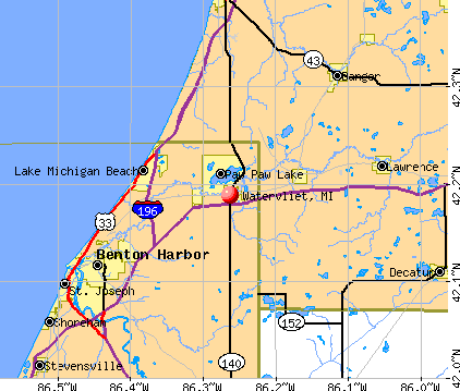 Watervliet, MI map