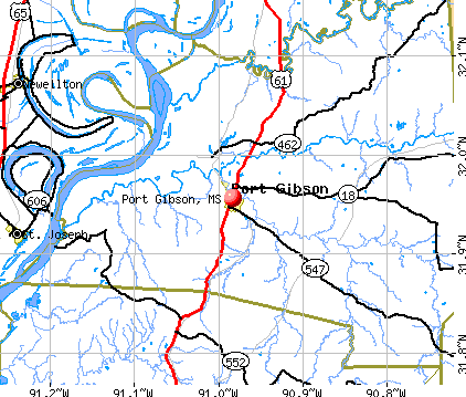 Port Gibson, MS map
