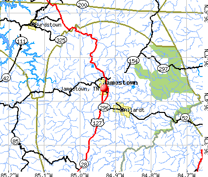 Jamestown, TN map