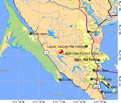Lagunitas-Forest Knolls, CA map