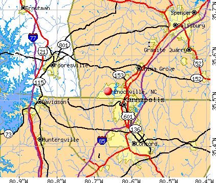 Enochville, NC map
