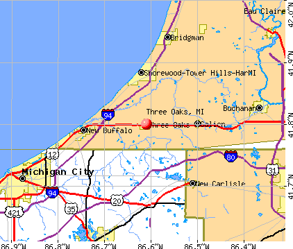 Three Oaks, Michigan (MI 49128) profile: population, maps, real estate