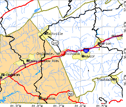 Chilhowie, VA map