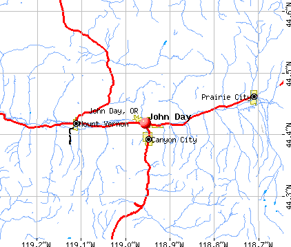 John Day, OR map