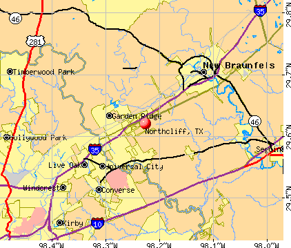 Northcliff, TX map