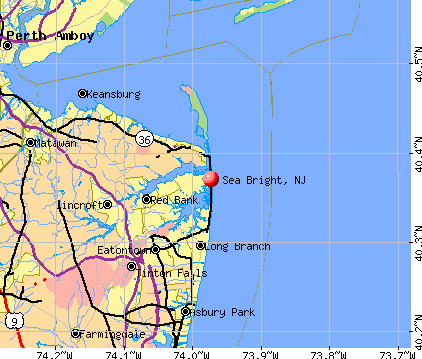  Sea Bright, New Jersey, Zip Code (19x27 inches