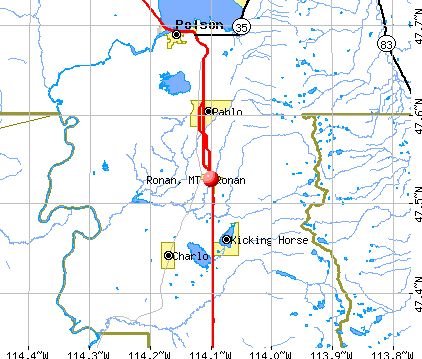Ronan, MT map