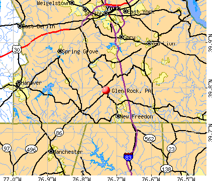Glen Rock, PA map