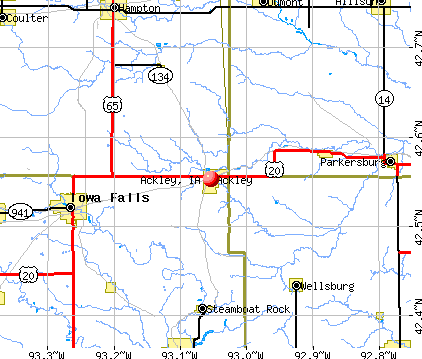 Ackley, IA map
