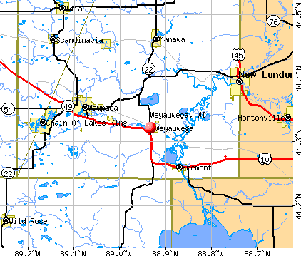 Weyauwega, WI map