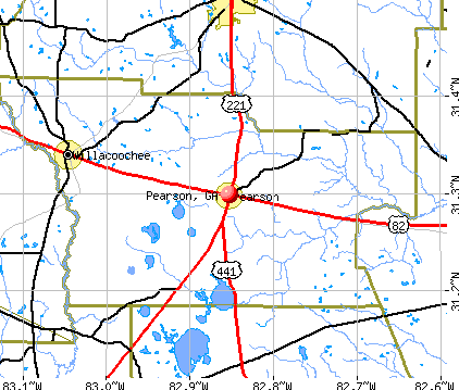 Pearson, GA map