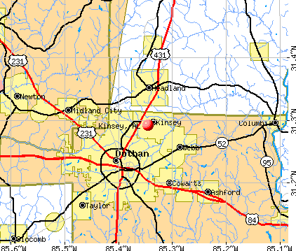 Kinsey, AL map