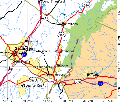 Crimora, VA map