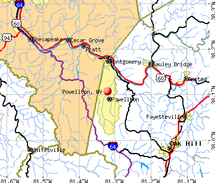 Powellton, WV map