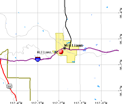 Williams, AZ map
