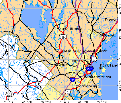 Little Falls-South Windham, ME map
