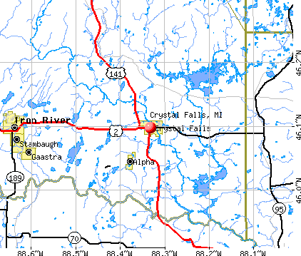 Crystal Falls, MI map