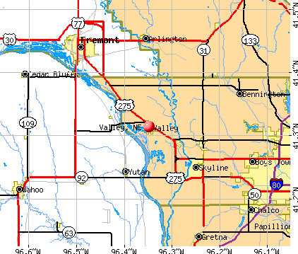Valley, NE map