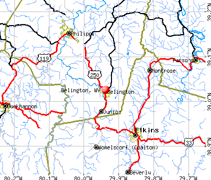Belington, WV map