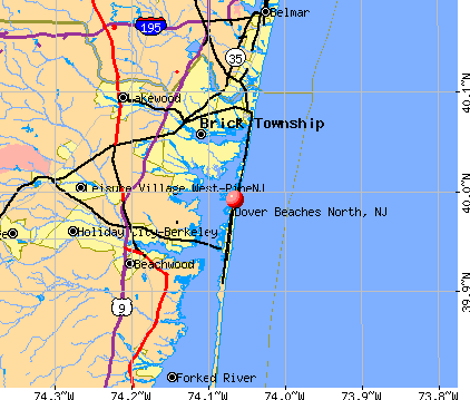 Dover Beaches North, NJ map