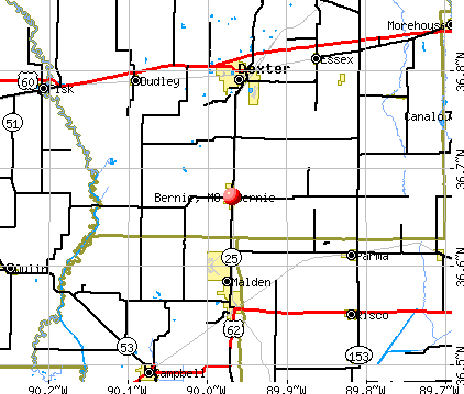 Bernie, MO map