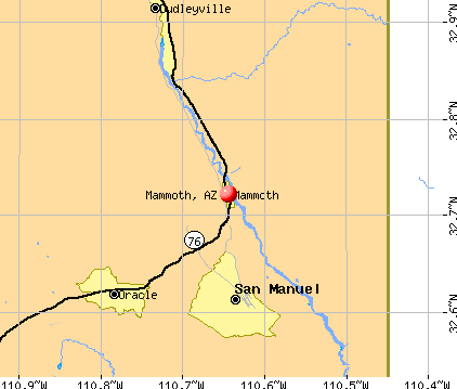 Mammoth, AZ map