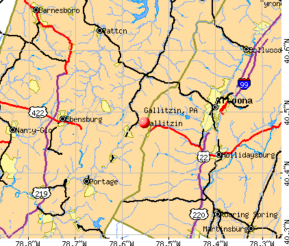 Gallitzin, PA map