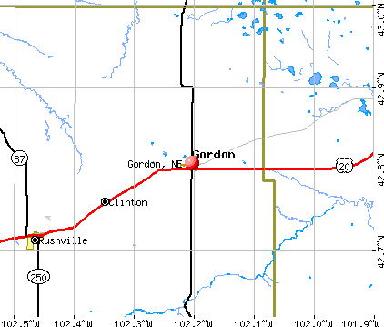 Gordon, NE map