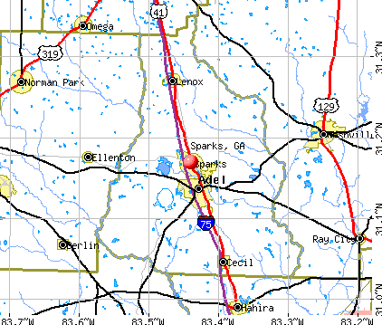 Sparks, GA map