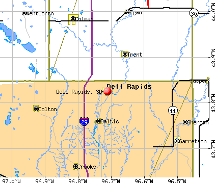 Dell Rapids, SD map