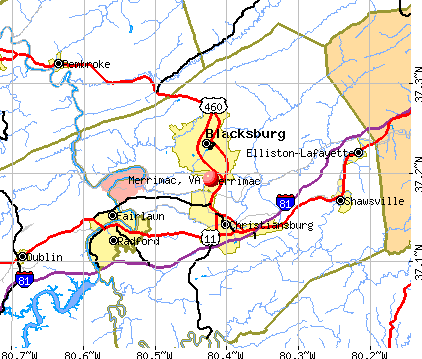 Merrimac, VA map
