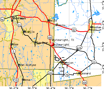 Whitewright, TX map