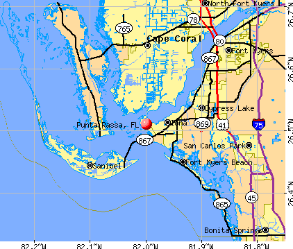 Punta Rassa, FL map