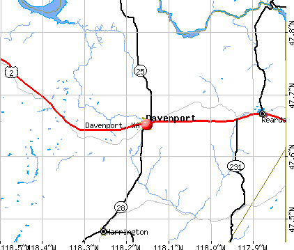 Davenport, WA map