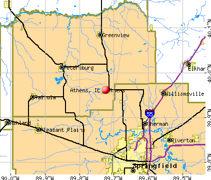 Athens, IL map