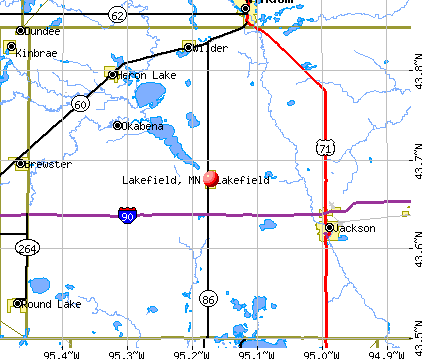 Lakefield, MN map