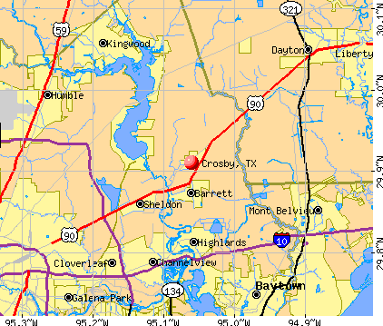 Crosby, TX map