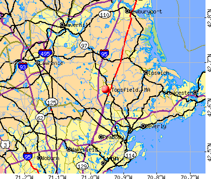 Topsfield, MA map