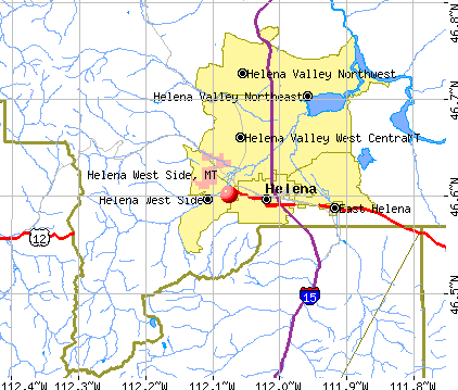 Helena West Side, MT map